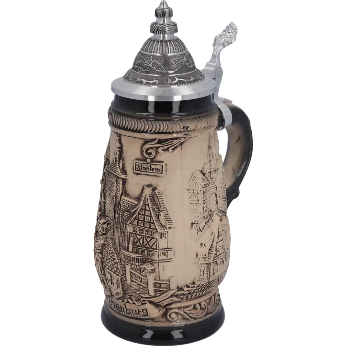 Bierkrug Mit Zinndeckel "Rothenburg", 0,25 Liter