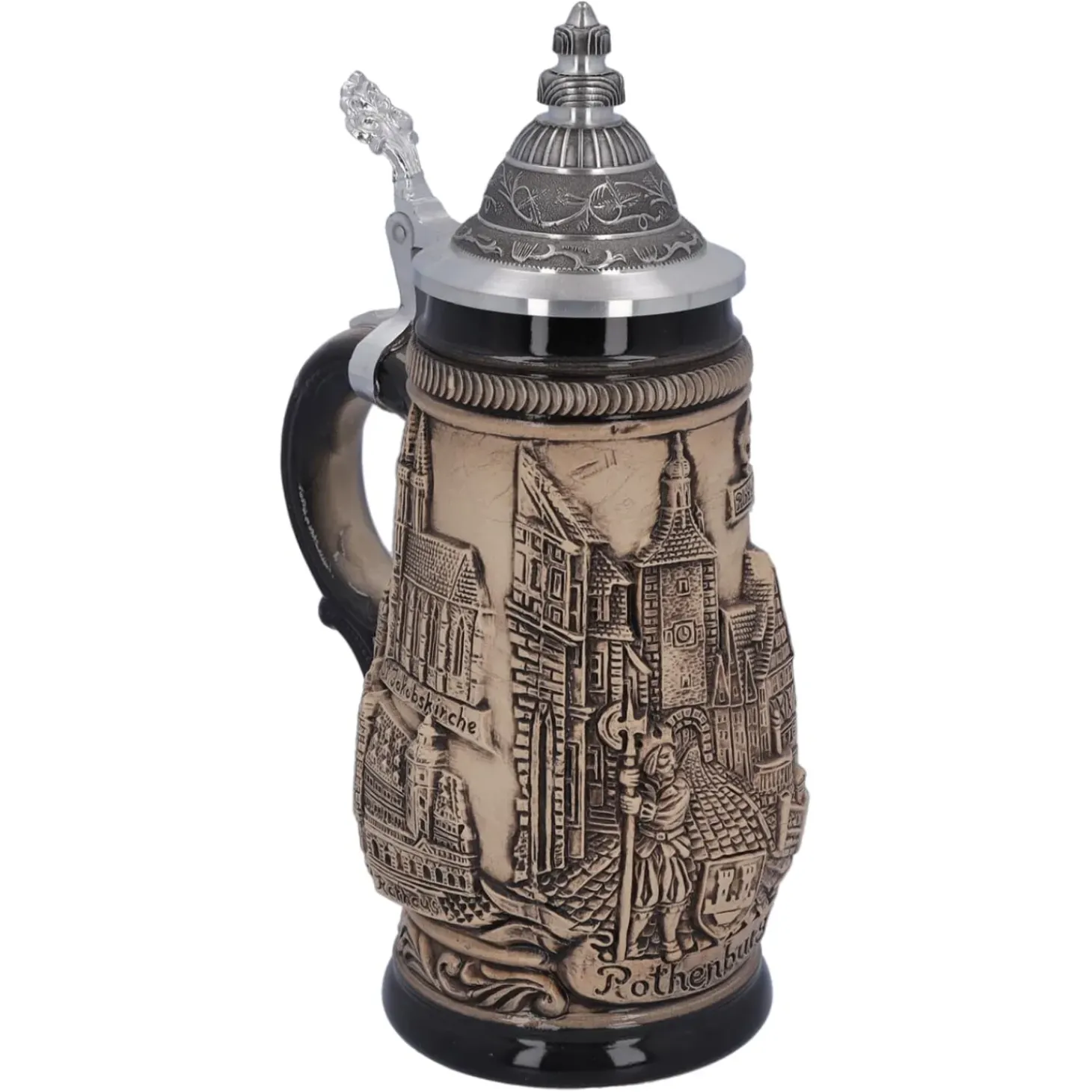 Bierkrug Mit Zinndeckel "Rothenburg", 0,25 Liter