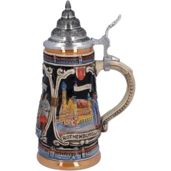 Bierkrug Mit Zinndeckel 