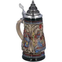 Bierkrug Mit Zinndeckel 