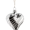 Glasherz Silber Mit Silber Spiraldekor