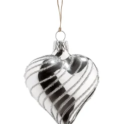 Glasherz Silber Mit Silber Spiraldekor