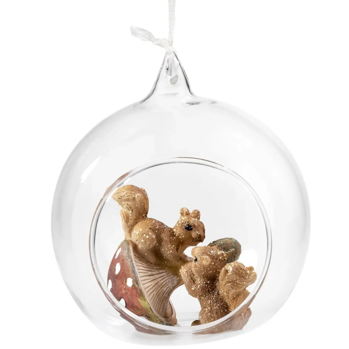 Glaskugel Eichhornchen Mit Pilz