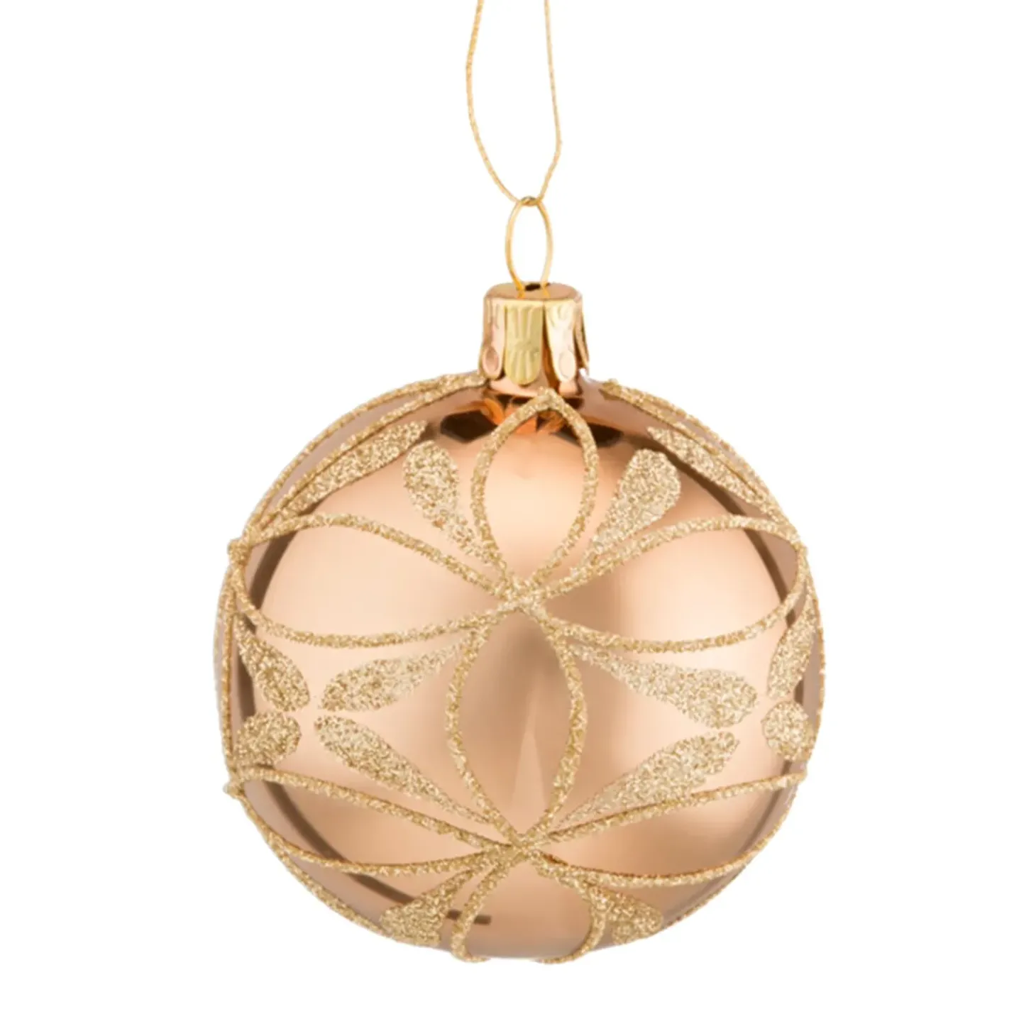 Glaskugel Gold Mit Blutennetz, 6 Cm