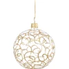 Glaskugel Klar Mit Goldschnorkeln, 8 Cm