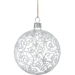 Glaskugel Klar Mit Irisschnorkeln, 8 Cm