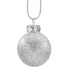 Glaskugel Silber Mit Glitzer, 3Cm