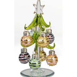 Gruner Glasbaum Mit Goldenen Kugeln