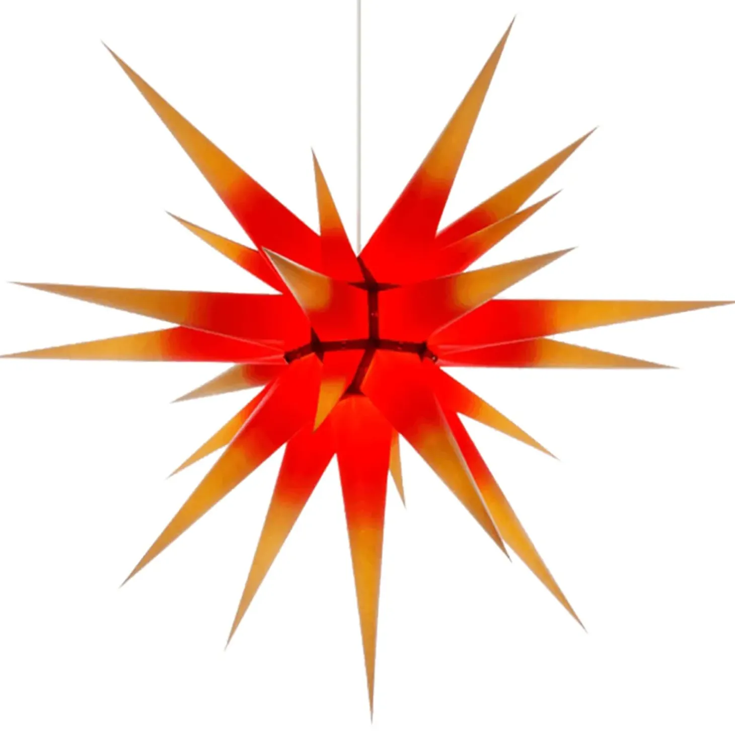 Herrnhuter Papierstern, Rot/Gelb, 80Cm
