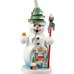 Holzknoddl Schneemann "O Tannenbaum", Rauchermannchen