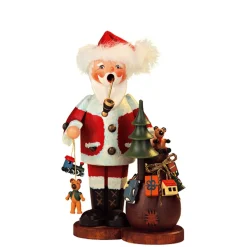 Holzknoddl "Weihnachtsmann Mit Geschenken", Rauchermannchen