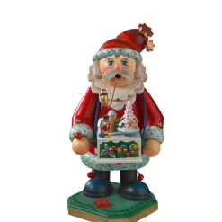Holzknoddl "Weihnachtsmann Mit Spieldose", Rauchermann