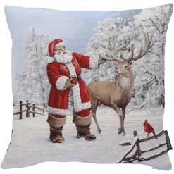 Kissenhulle "Weihnachtsmann Mit Hirsch"