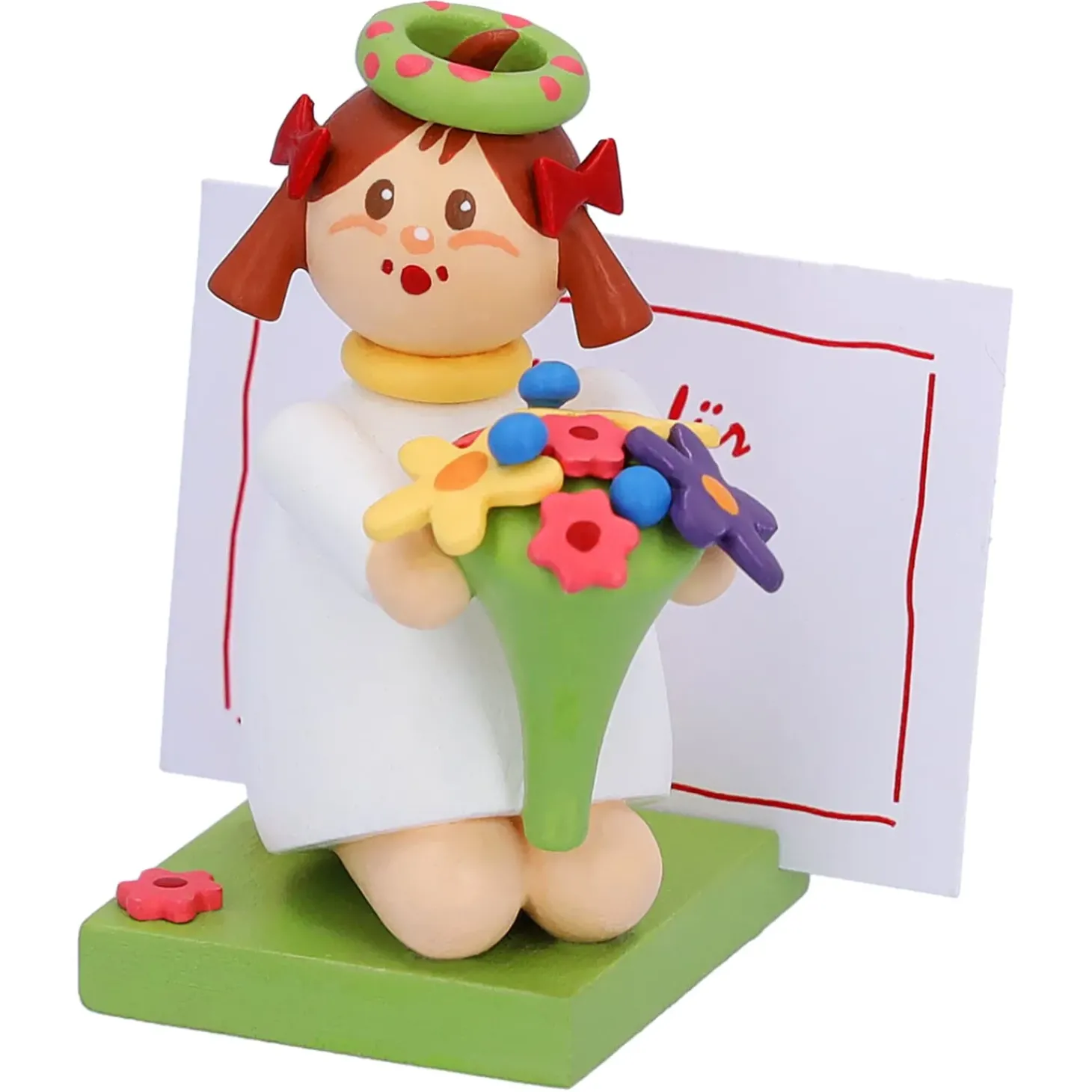Madchen Mit Blumen "Viele Gruse"