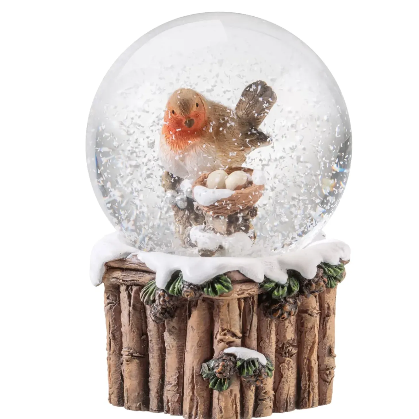 Schneekugel "Rotkehlchen Mit Nest"