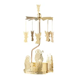 Teelicht-Karussel "Heilige Familie", Gold