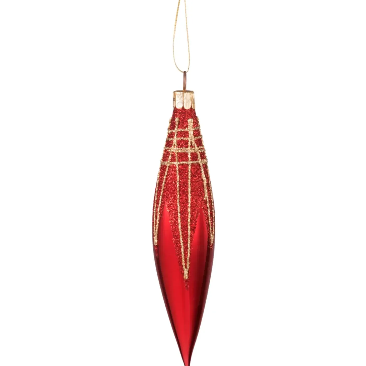 Zapfen Rot Mit Glitterdach
